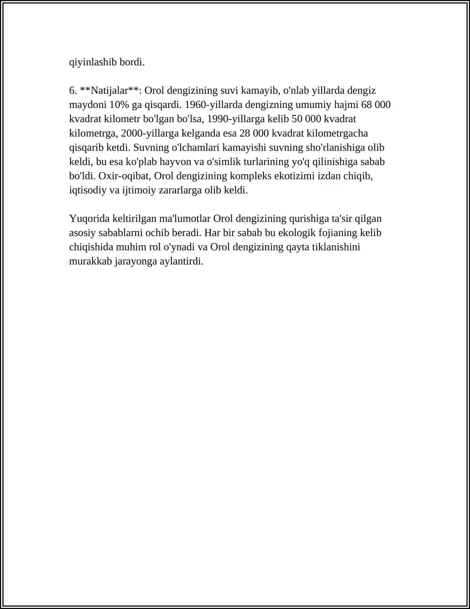 QORAQALPOGʻISTON RESPUBLIKASINING EKOLOGIYASI,ORAL HALOKATI 4