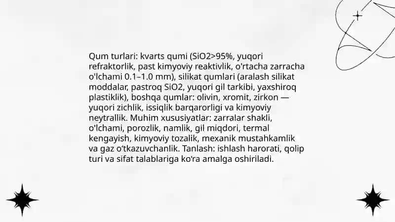 Qolip oluvchi xom ashyolar tasnifi 4