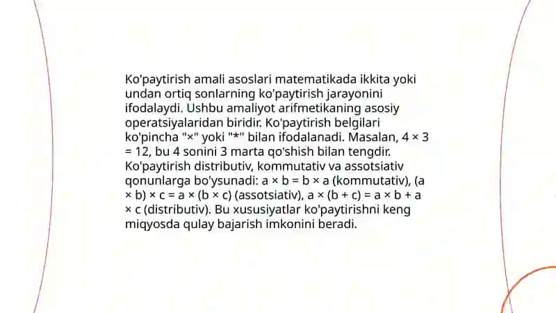 Qo'shish va ko'paytirish qonuni. Rasional sonlar ustida arifmetik amallar 4