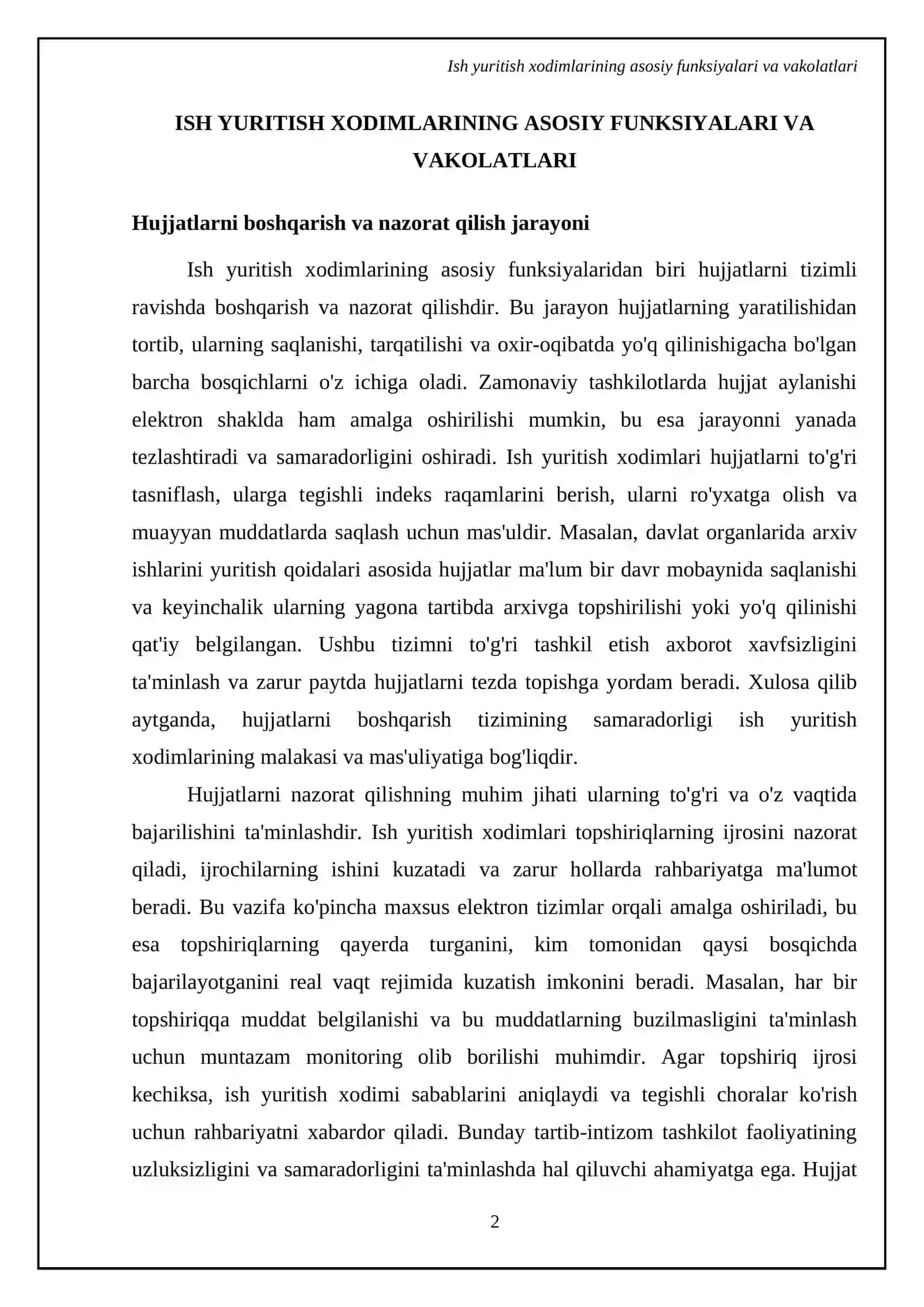 Ish yuritish xodimlarining roli va majburiyatlari 4
