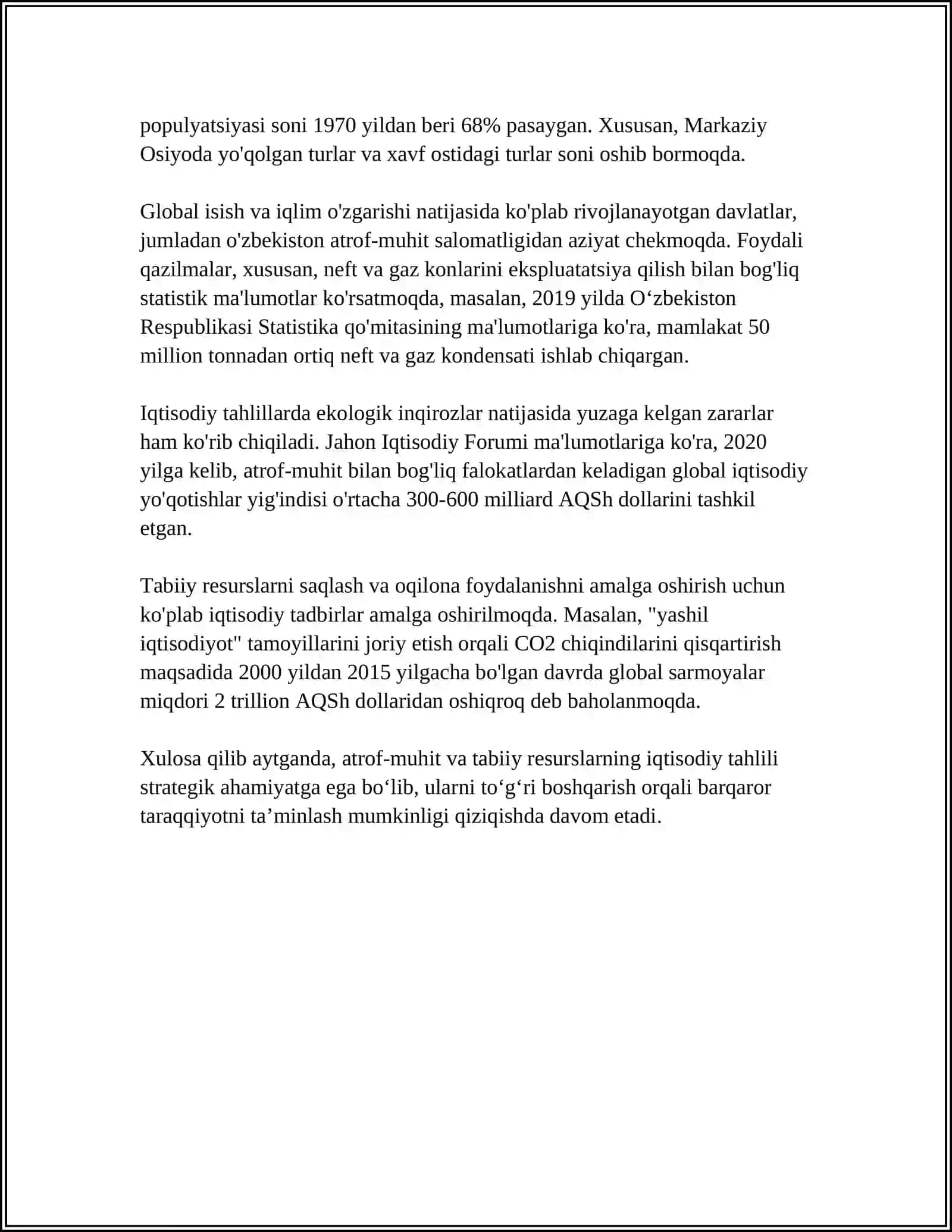 ATROF MUHITNI TABIIY RESURSLAR IQTISODIYOTING NAZARIY VA ILMIY TADQIQOT USULARI 4
