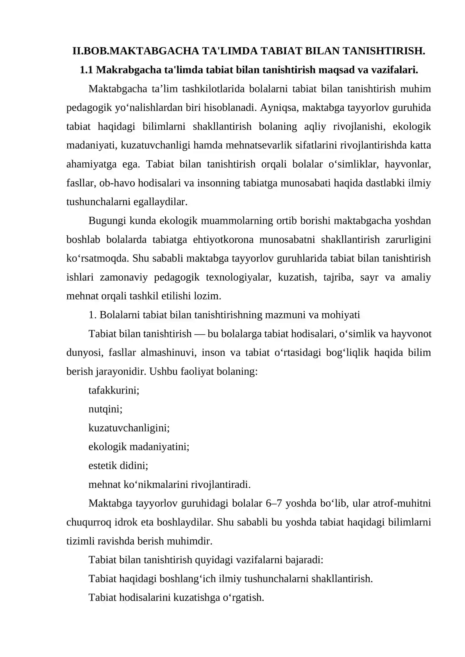 MAKTABGA TAYYORLOV GURUH BOLALARINING TABIATDA MEHNATLARINI TASHKIL ETISH (TABIAT BURCHAGIDA YER MAYDONCHALARI) KURS ISHI 4