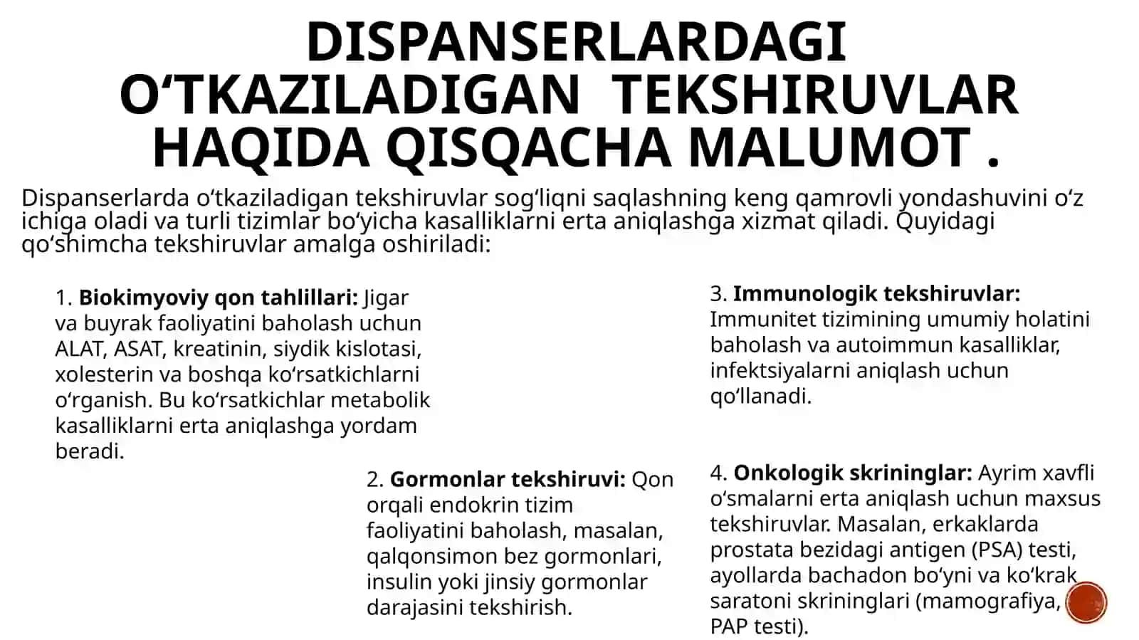 Dispanser ko’rigi haqida tushuncha, uning maqsad va vazifalari 4