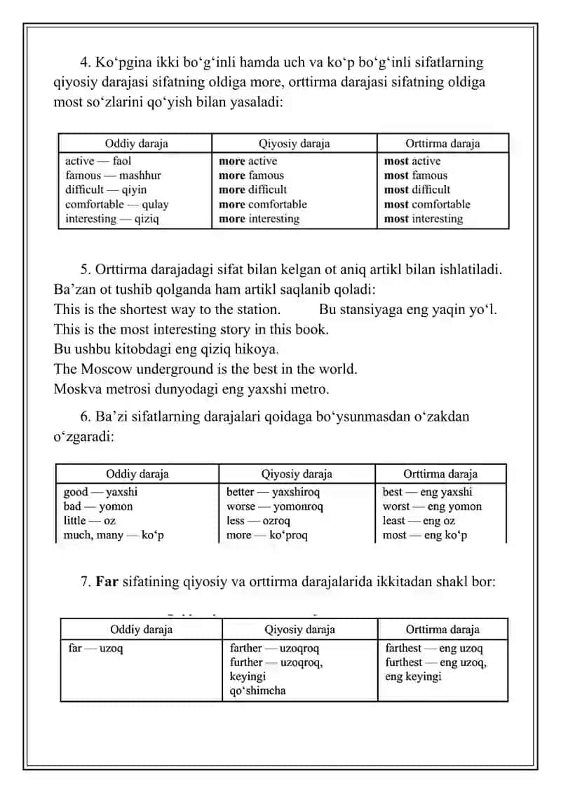Degrees of Comparison of Adjectives 4