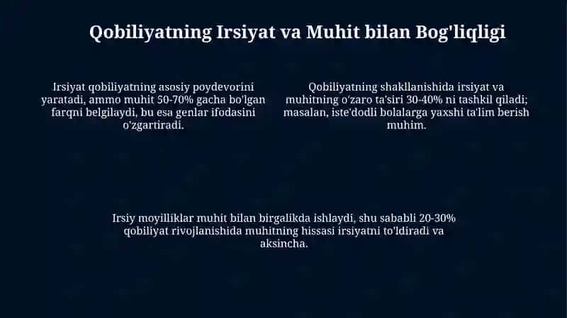Qobiliyat va uning rivojlanishi 4