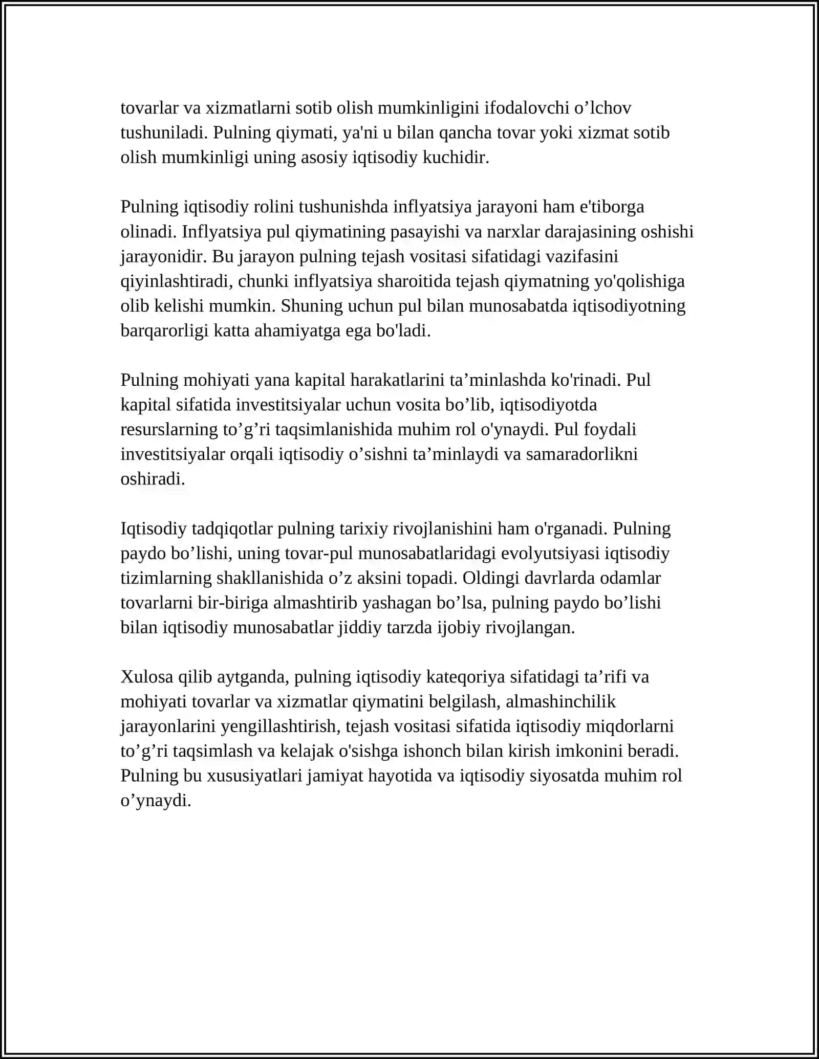 IQTISODIY KATEGORIYA SIFATIDA PULNING MOHIYATI 4
