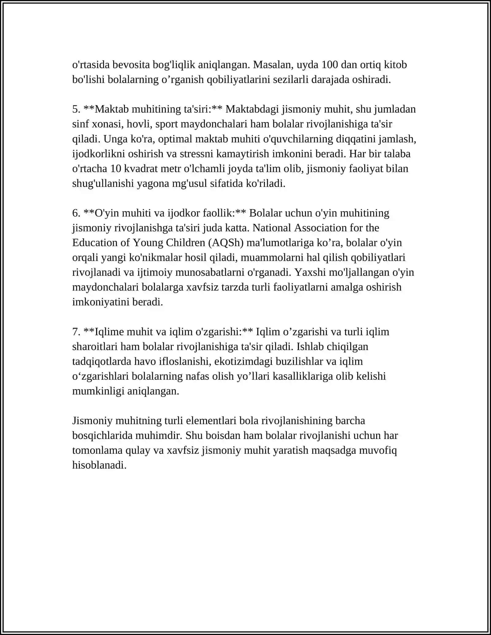 BOLALAR JISMONIY VA AQLIY RIVOJLANISHIGA JISMONIY MUHITNING TA'SIRI 4