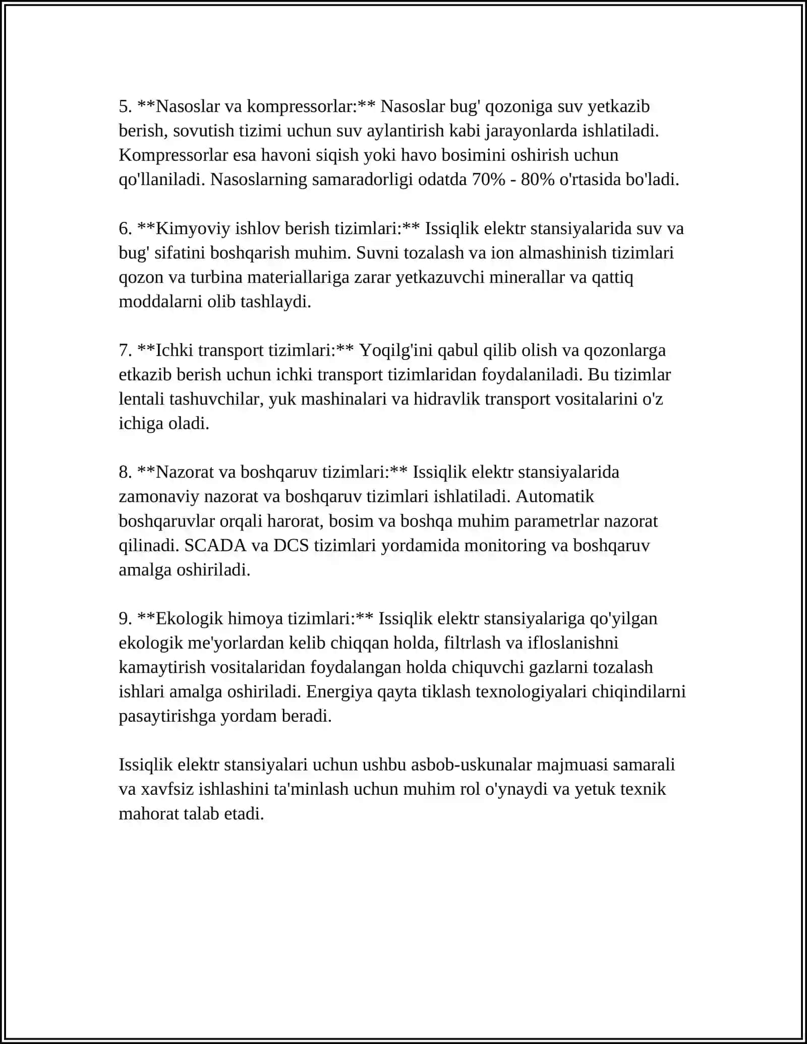 ISSIQLIK ELEKTR STANSIYALARNING YORDAMCHI QURILMALARI 4