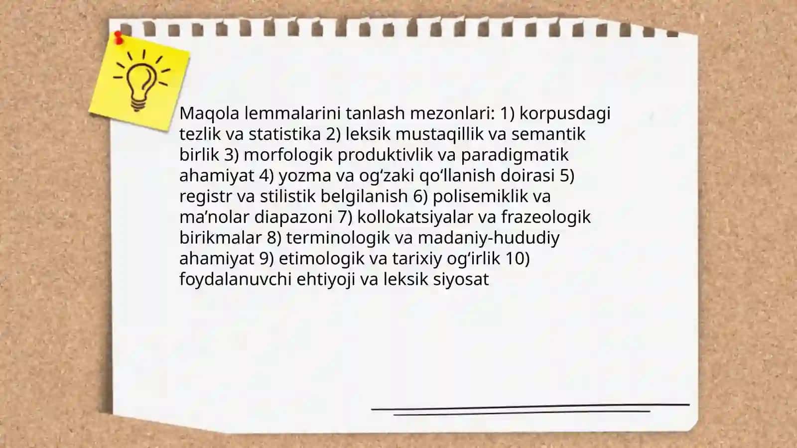 Lug'at maqolasiga material tanlash 4