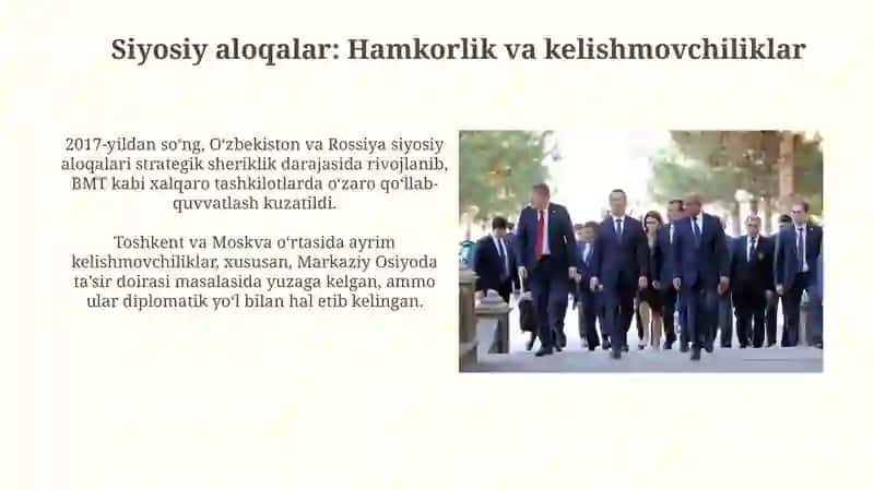 Oʻzbekiston-Rossiya Munosabatlari 4