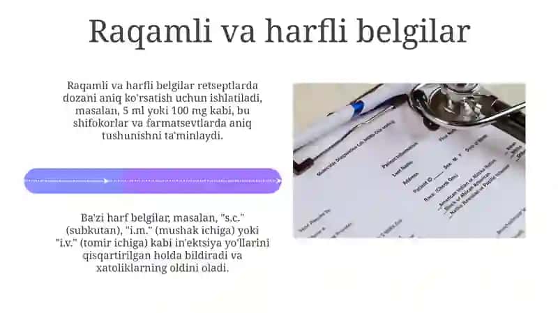 Retseptlardagi Qisqartmalar 4