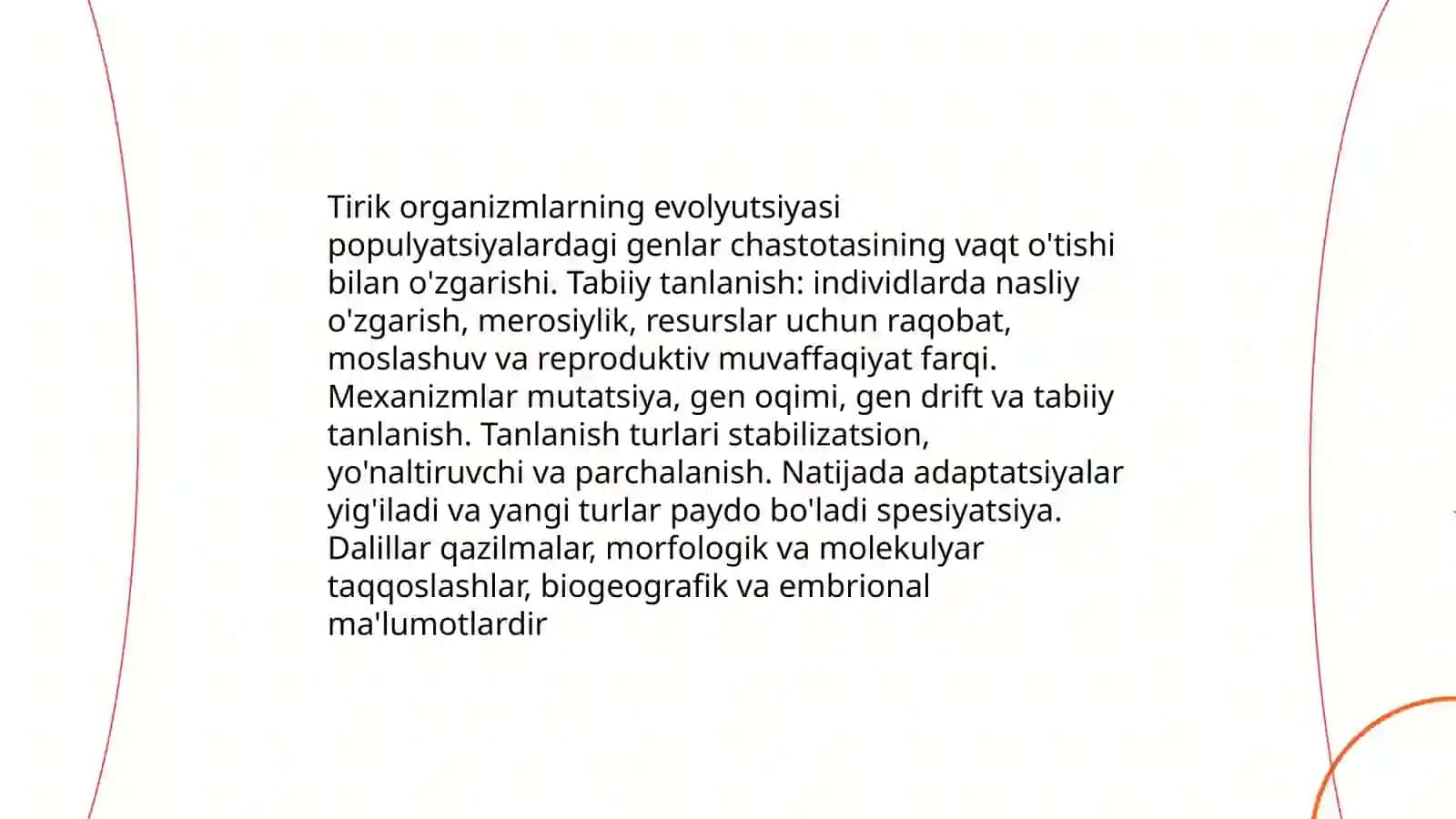 Tirik organizmlarning biosferada tarqalishi, evolyutsiyasi va yashash muhitlari 4