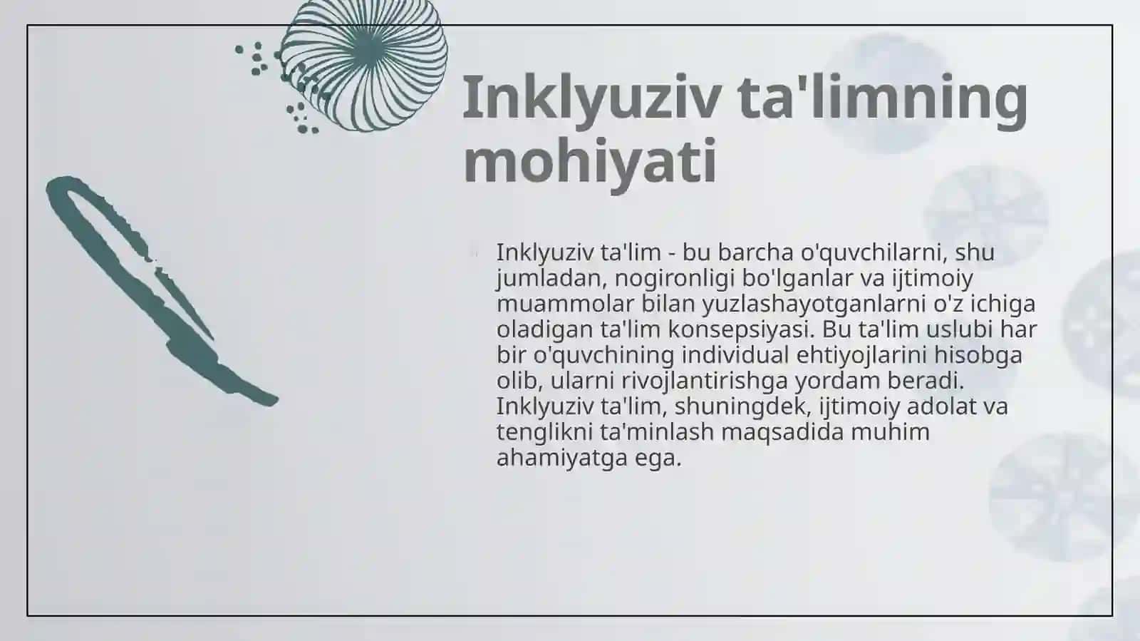 Inklyuziv ta'lim-dunyoqarash va ta'limiy konseptsiya sifatida 4