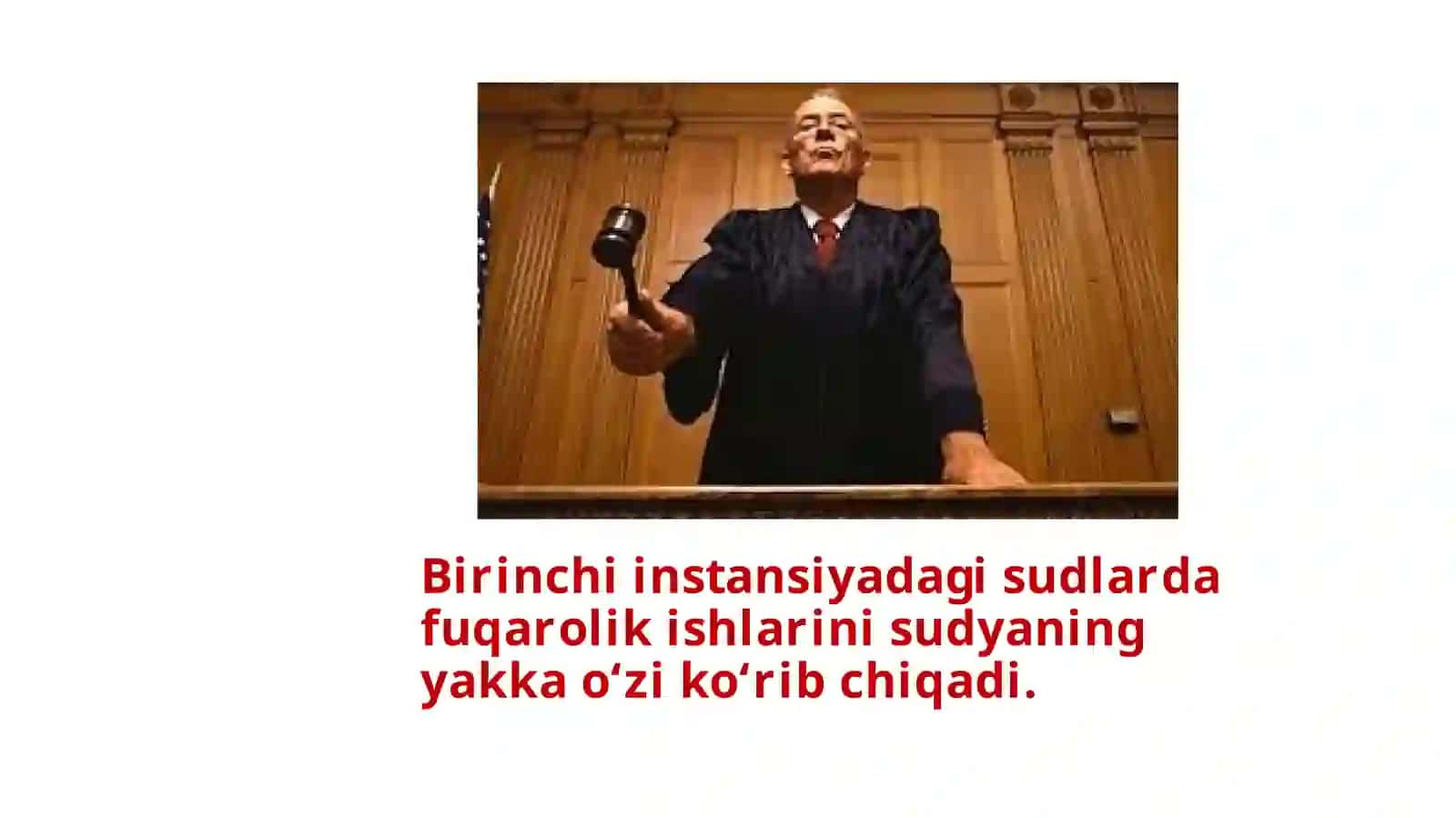 Huquq fanidan dars ishlanma. Fuqarolik ishining sudda ko'rib chiqilishi bosqichlari 4
