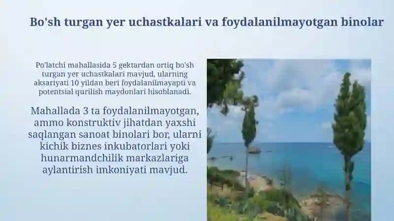 Po'latchi Mahallasi: Foydalanilmayotgan Imkoniyatlar Xaritasi 4