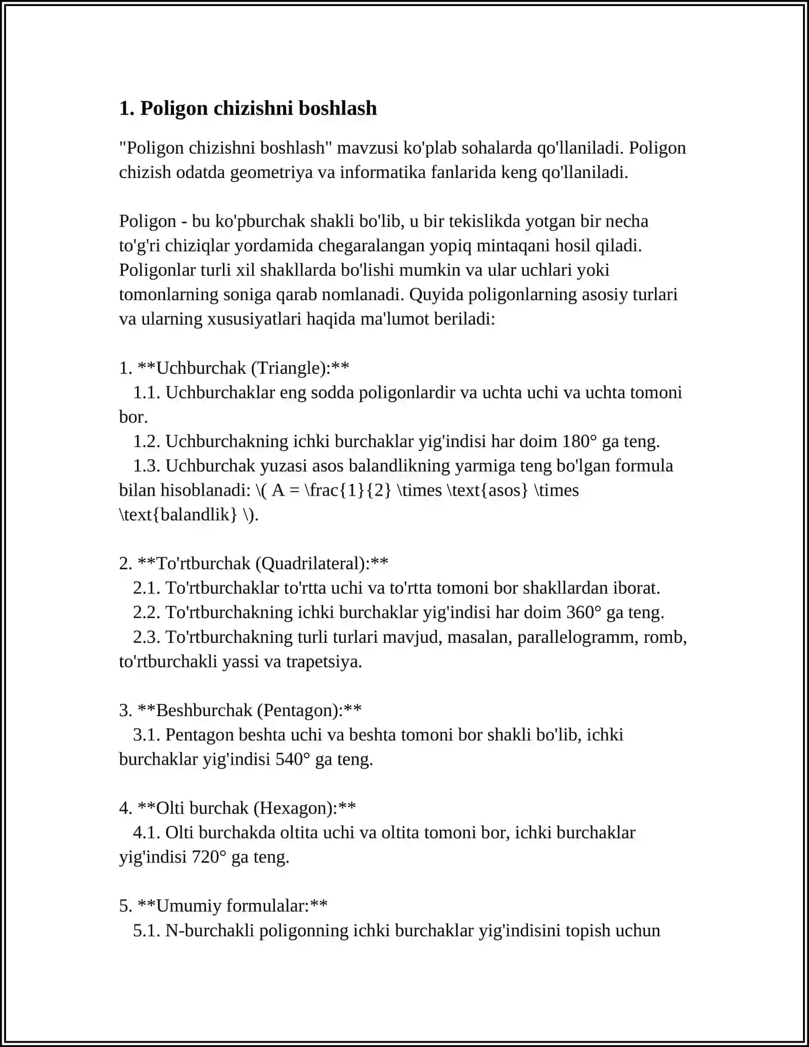 COREL DRAW DASTURIDA POLIGON USKUNASIDAN FOYDALANISH 4