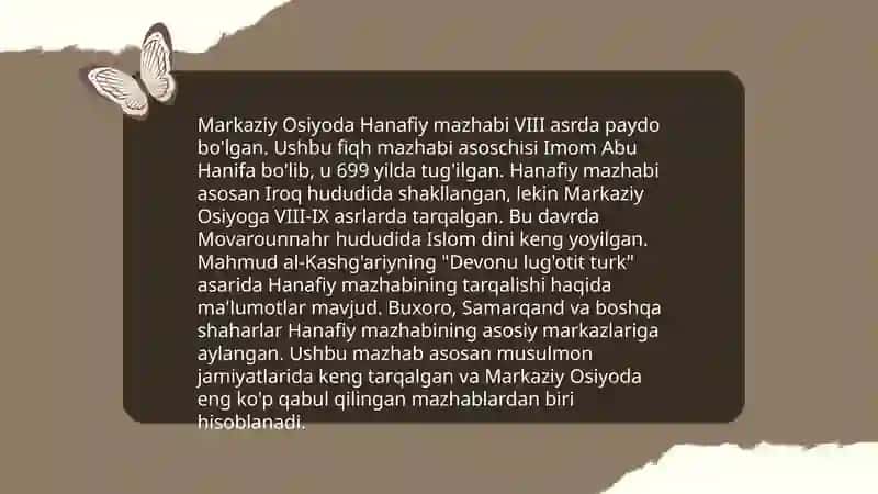 Hanafiy mazhabining orni 4