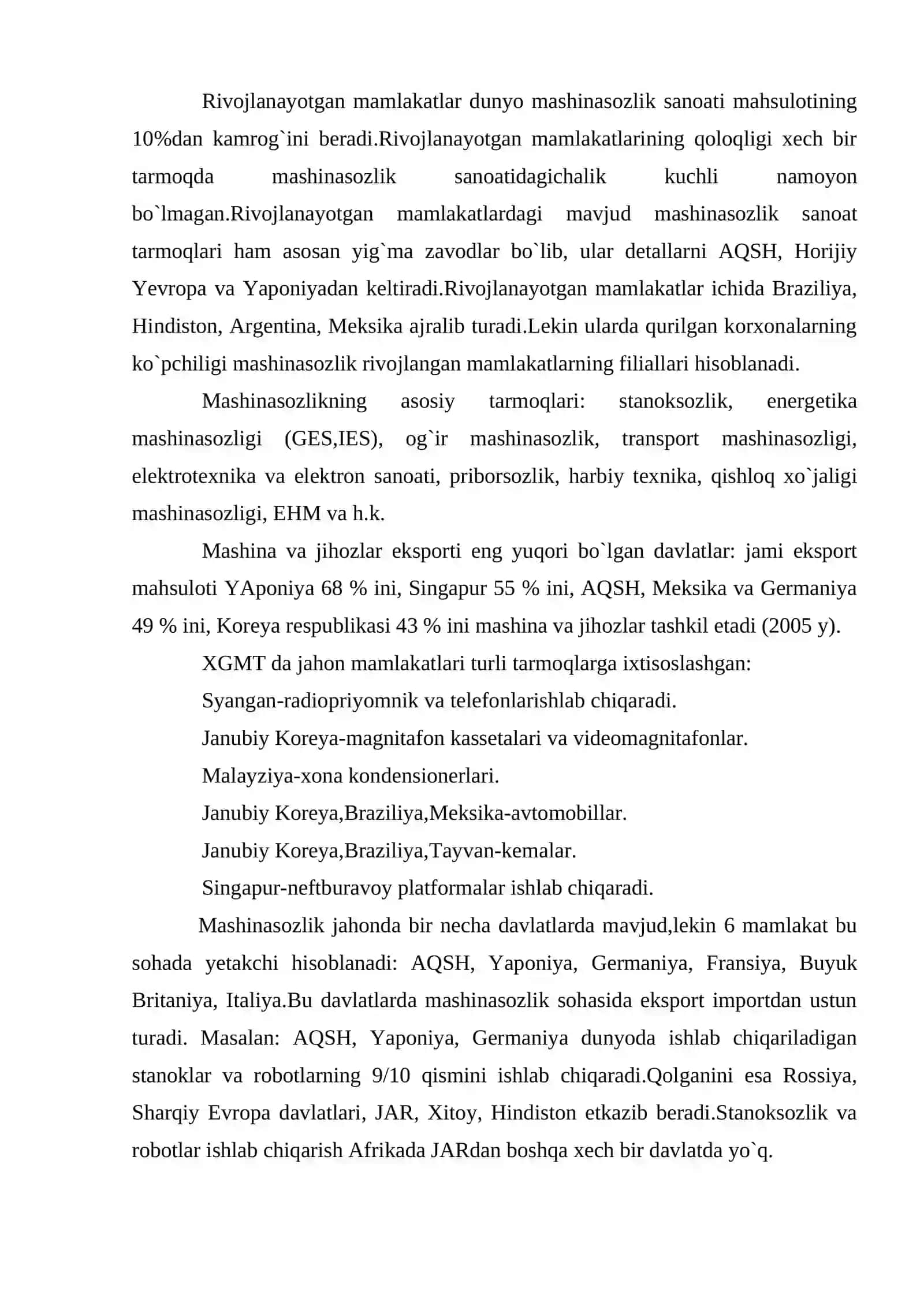Dunyo mashinasozlik sanoati 4