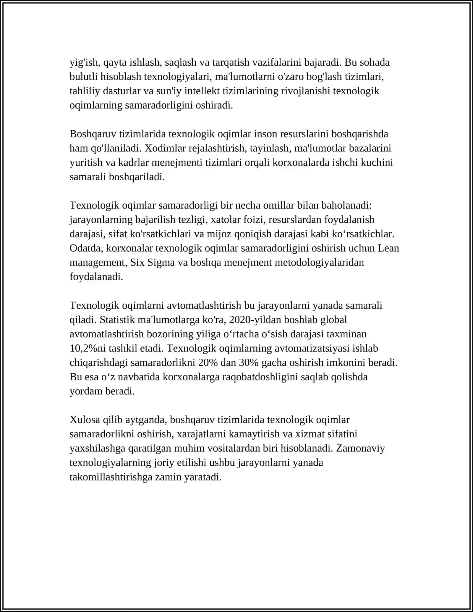 BIR MODELLI TEXNOLOGIK OQIMLAR UCHUN KETMA-KETLIK TUZISH 4