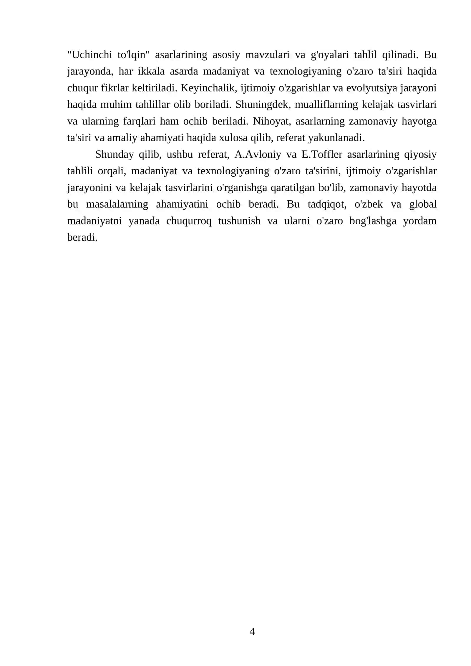 A.Avloniy "ma'daniyat to'lqinnlari" va E.Toffler "uchinchi to'lqin" asarlarini qiyosiy tahlil qilish 4