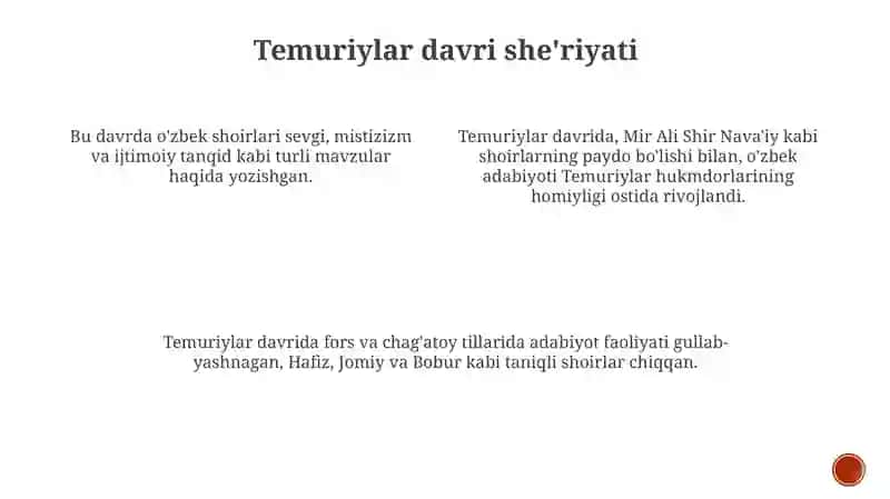 Temuriylar davri o'zbek adabiyoti 4