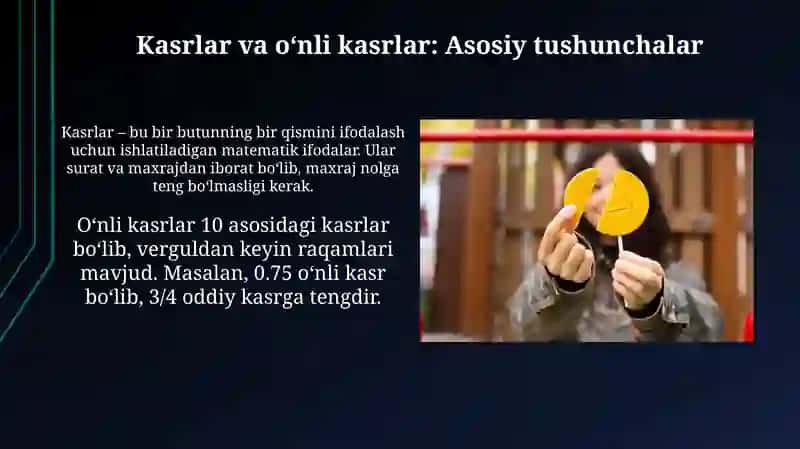 Kasrni o‘nli kasrga aylantirish 4