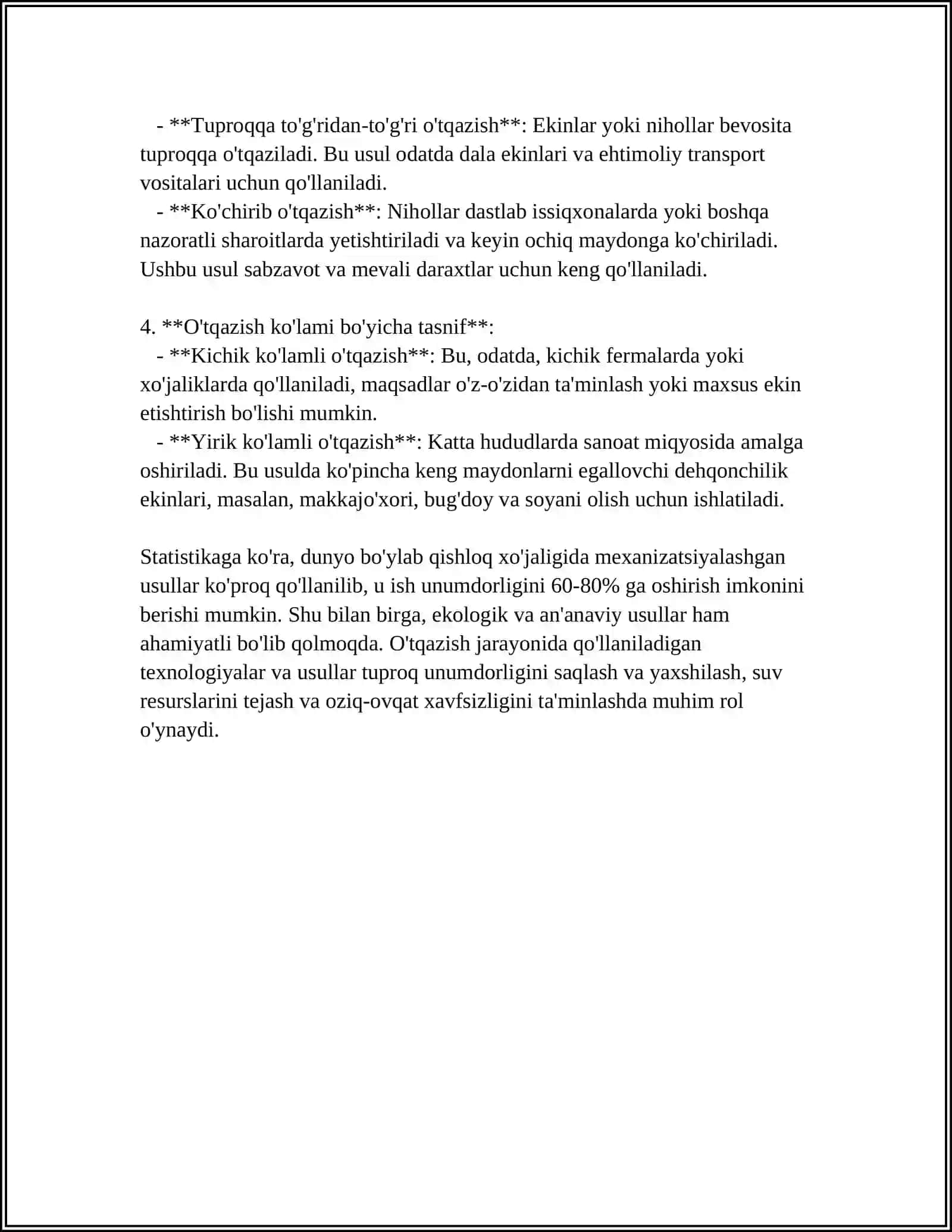 O'TQAZISH TURLARI 4