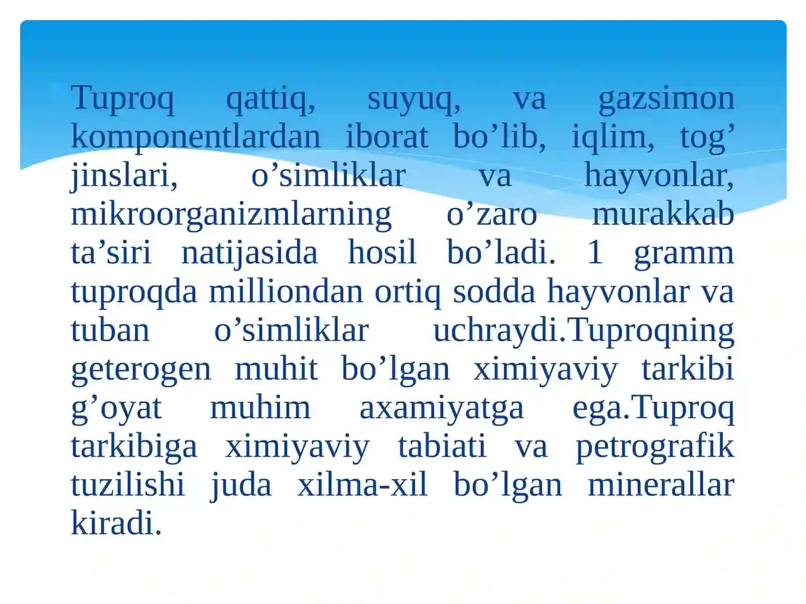Bobobekova Sharofatning Tuproq genezisi fanidan taqdimoti 4