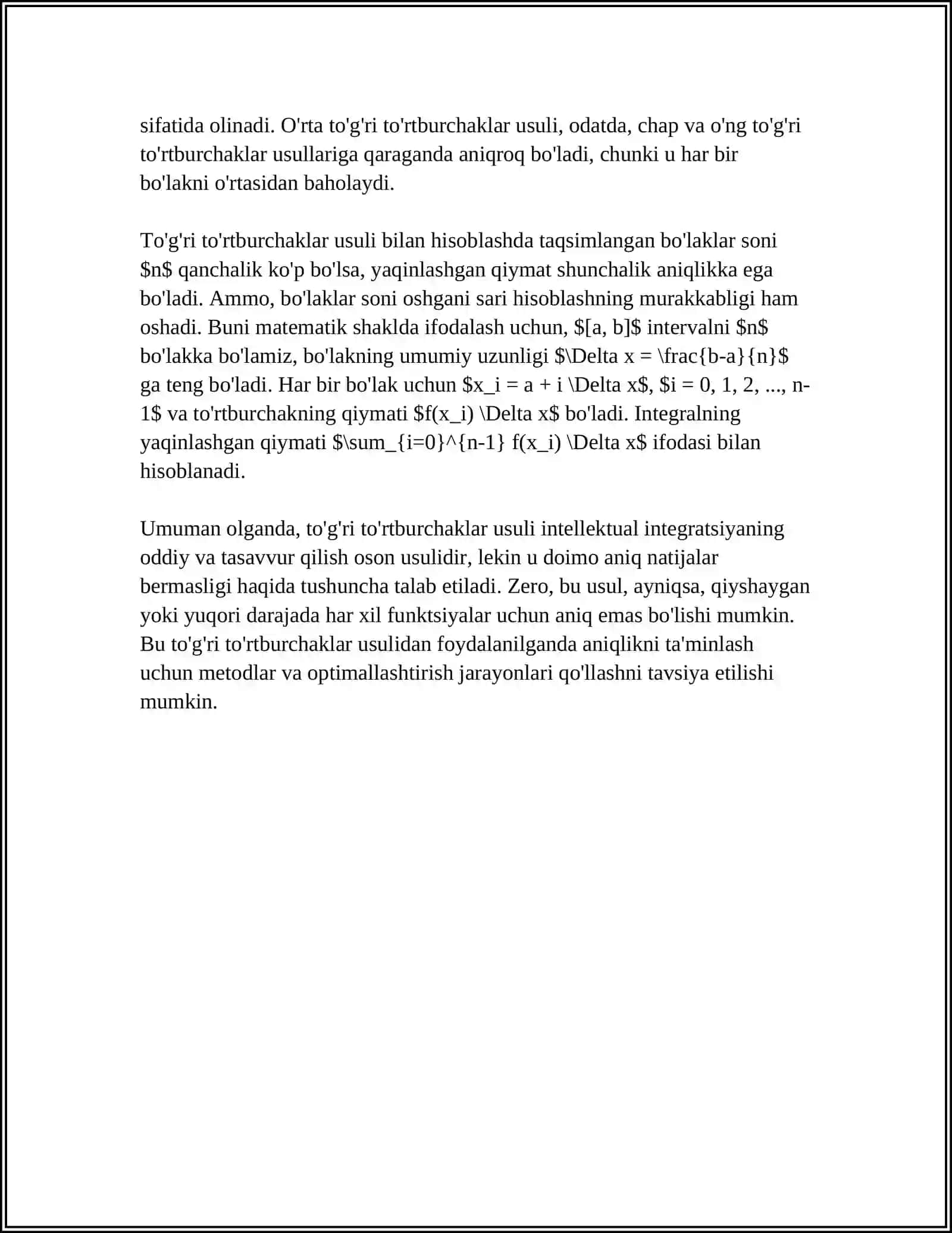 MUSTAQIL ISH Mavzu: ANIQ INTEGRALNI HISOBLASH USULLARI 4