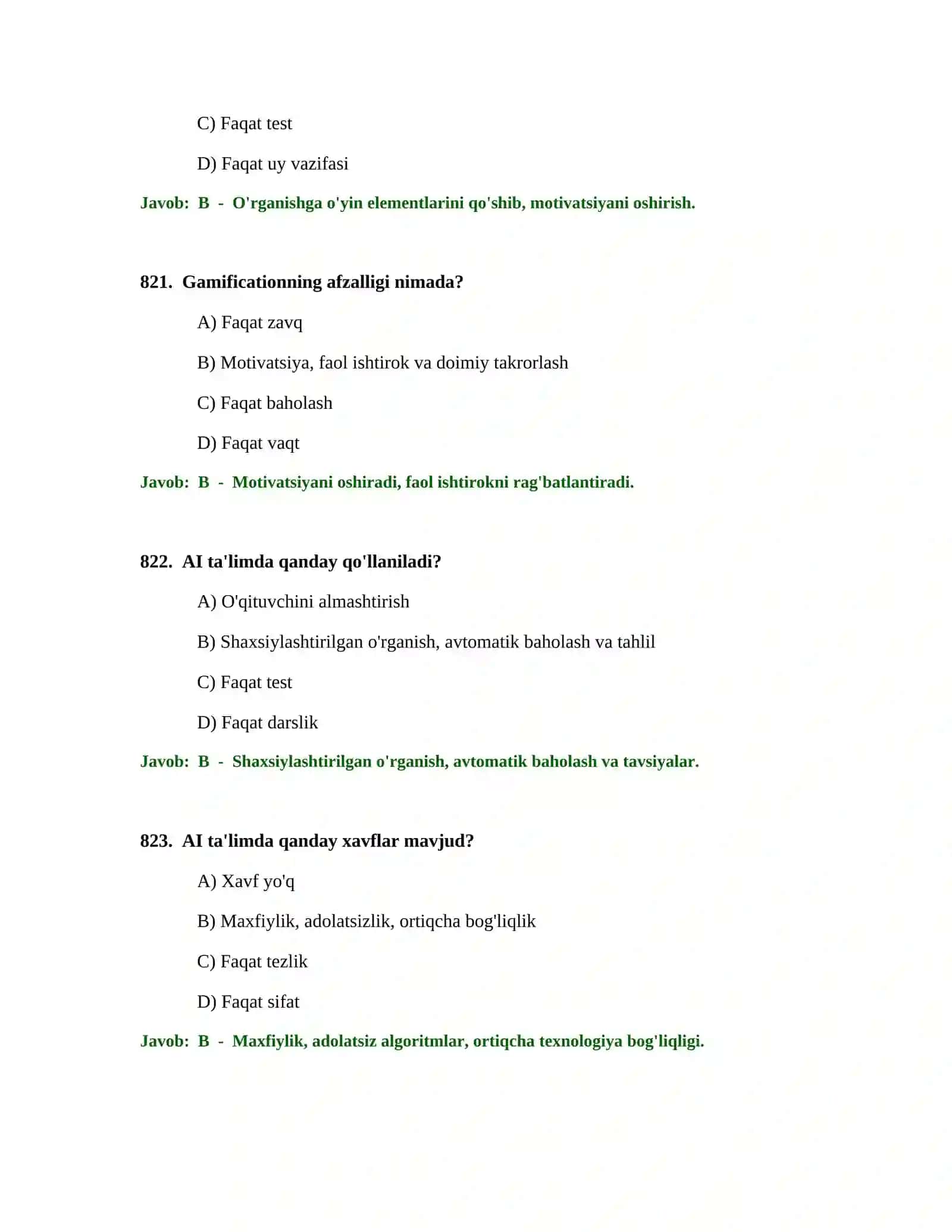 BOSHLANG'ICH TA'LIM O'QITUVCHISI TEST SINOVLARI 4