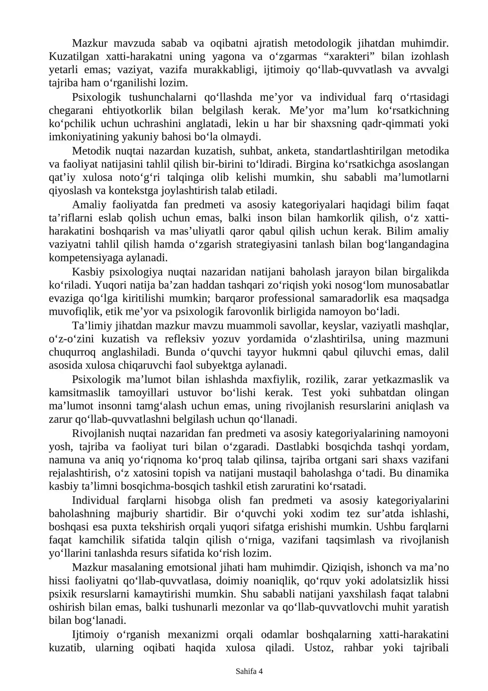 Kasbiy faoliyat psixologiyasi fanining predmeti, maqsadi va vazifalari 4