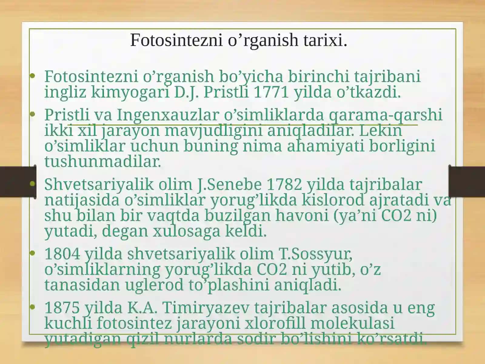 FOTOSINTEZEKOLOGIYASI,FIZIOLOGIYASIMINERAL OZIQLANISH SHAROITI VA SUV BILAN TAMINOTI 4