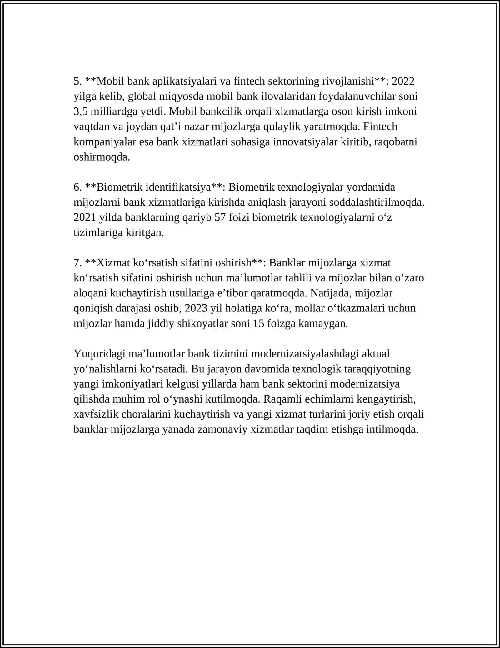 IQTISODIYOTNI MODERNIZATSIYALASH SHAROITIDA BANKLAR VA ULARNING RIVOJLANISH ISTIQBOLLARI 4