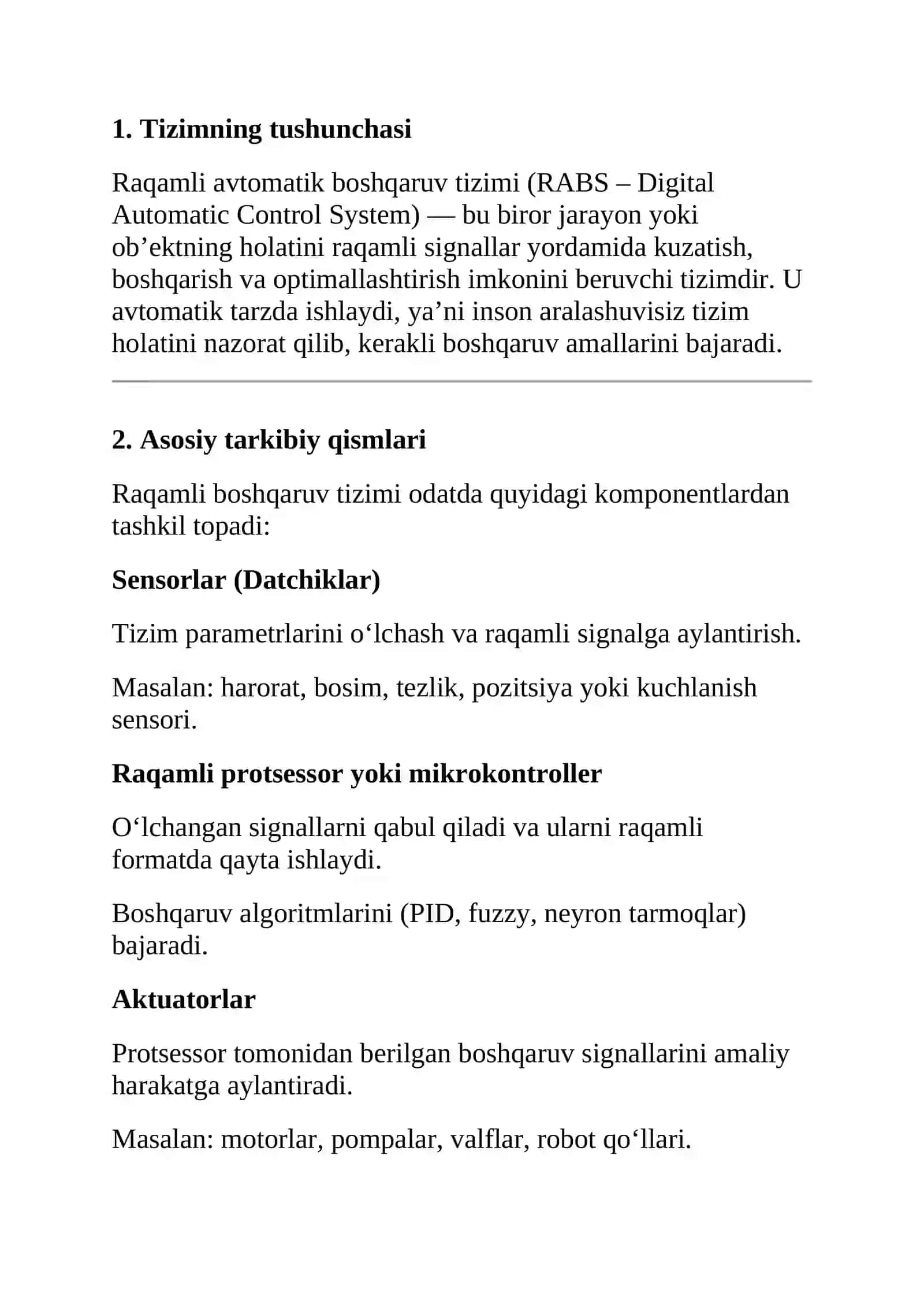 Raqamli avtomatik boshqarish sistemalari 4