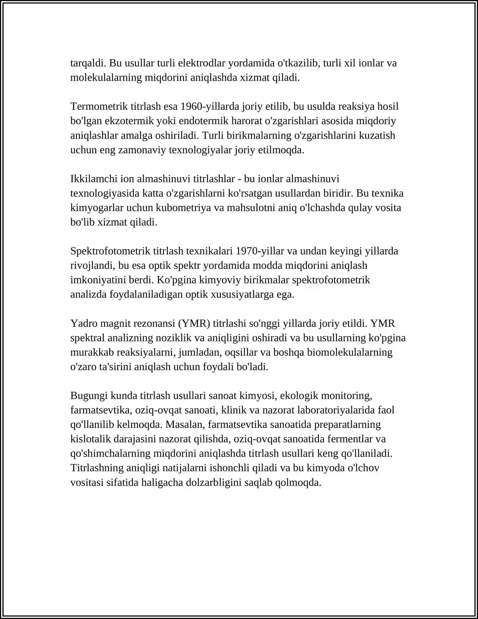 TINDIRISH NUQTASIGACHA TITRLASH 4