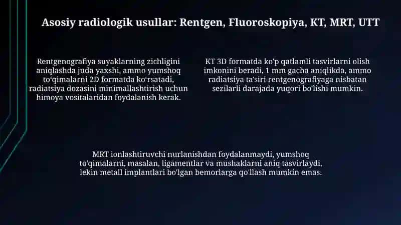 Ortopediyada rentgenologik tekshirish usullari 4