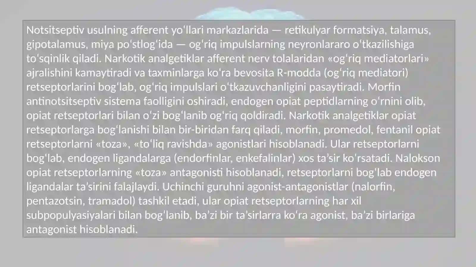 NARKOTIK VA NONARKOTIK ANALGETIKLAR 4