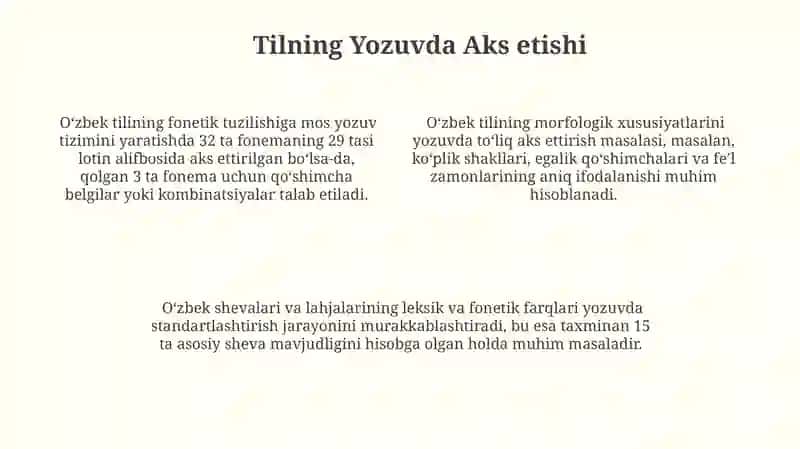 O'zbek tilshunosligida yozuv masalari 4