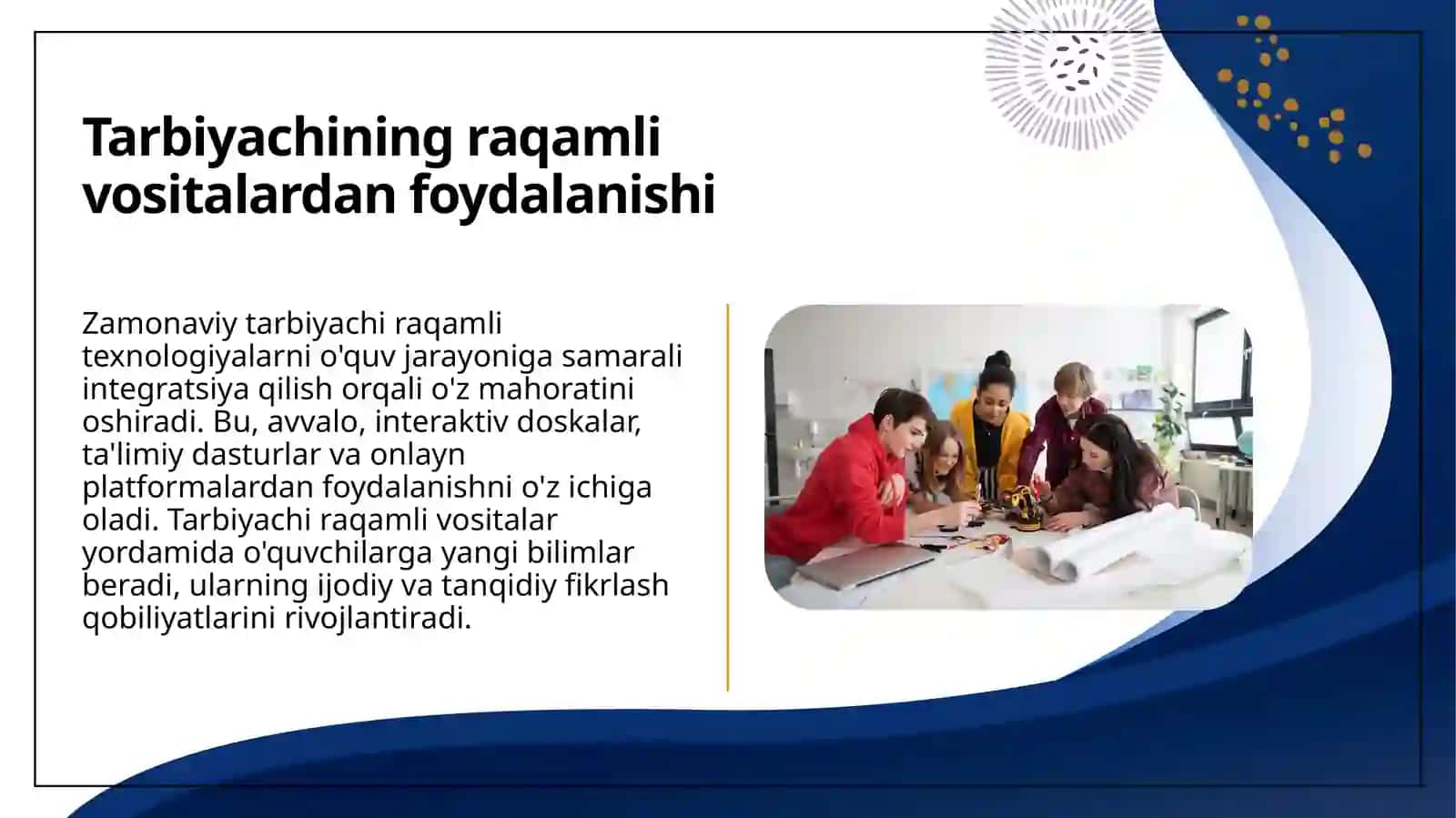 Raqamli va innovatsion yondashuvlarni amaliyotda joriy etuvchi tarbiyachi 4