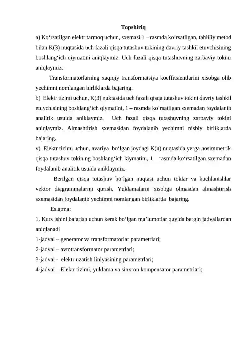 Uslubiy ko‘rsatma “O‘tkinchi jarayonlar” 4