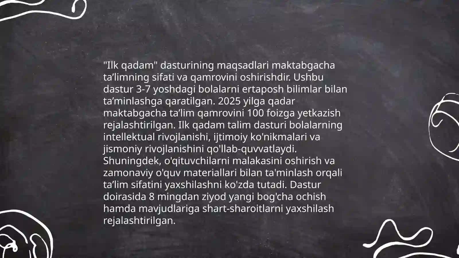 Ilk qadam dasturining ta'limiy faoliyatni tashkil etish va talablarni aniqlash 4