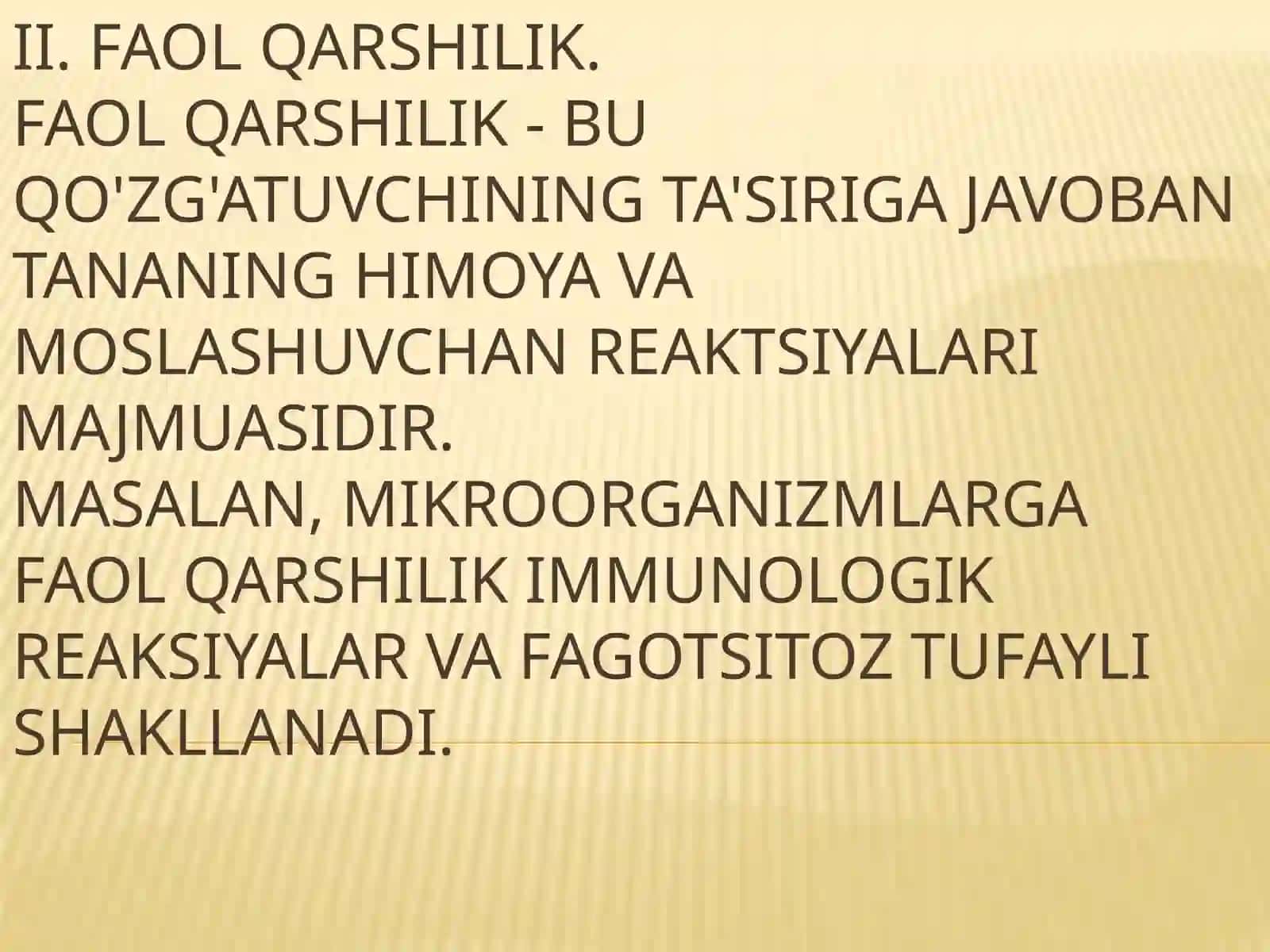 Organizm reaktivligi va rezistentligi 4