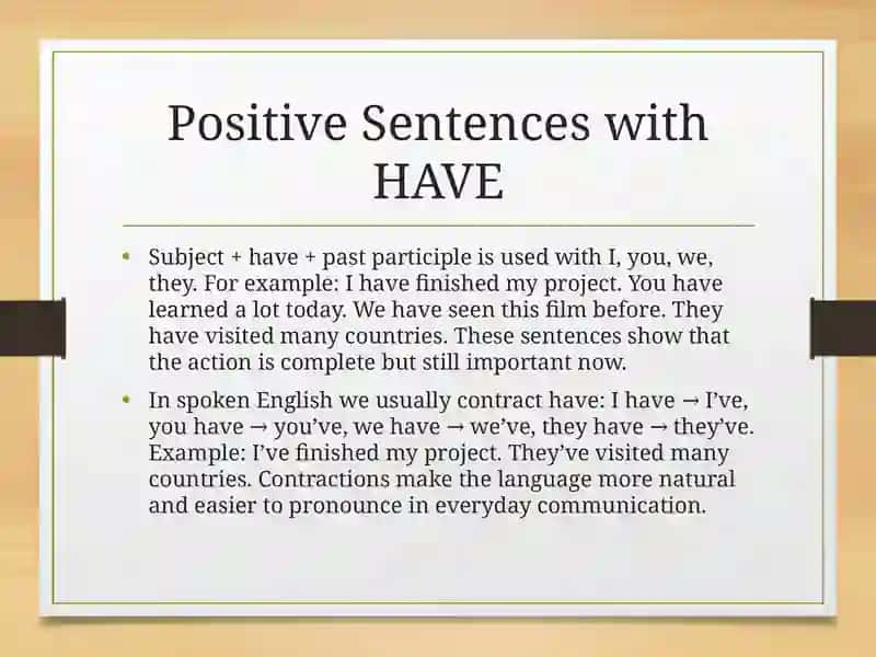 Present Perfect Tense 4