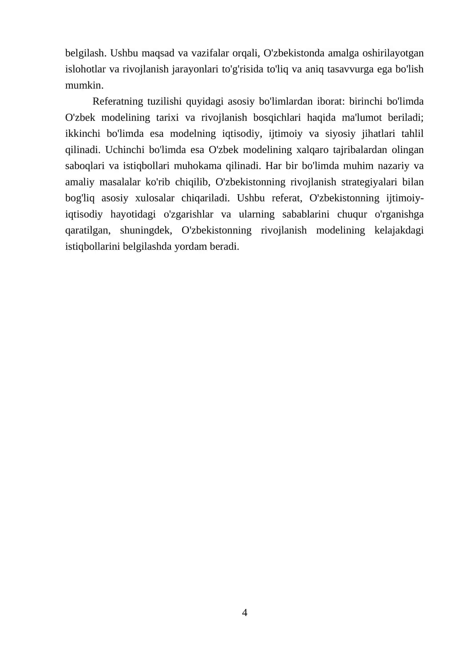 Rivojlanishning "Oʻzbek modeli" tushunchasi va nazariy asoslari 4