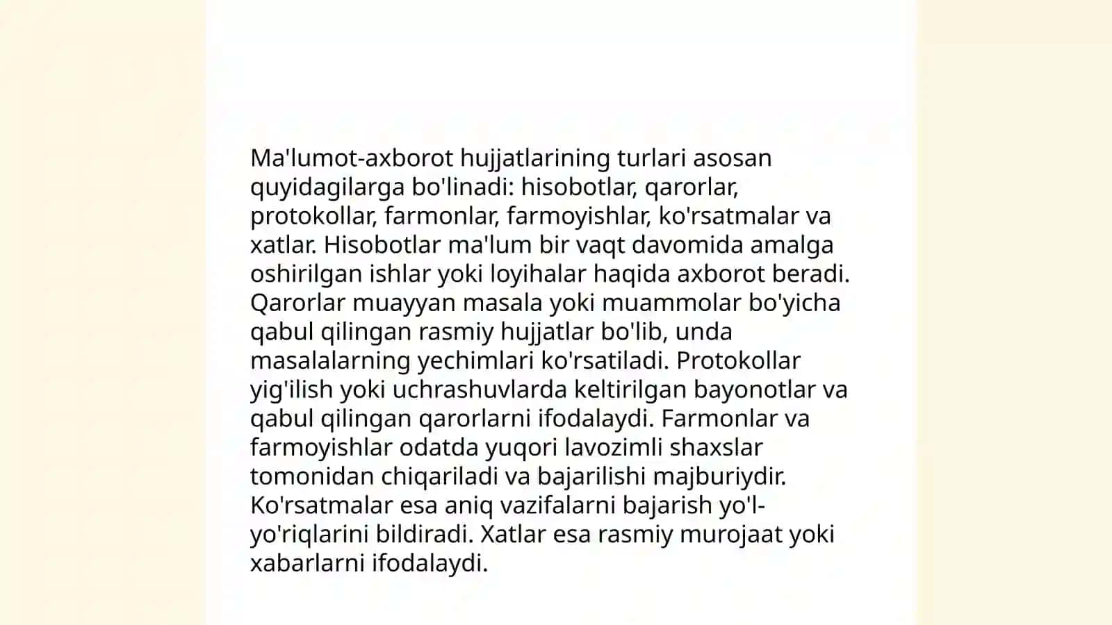Ma'lumot-axborot hujjatlari 4