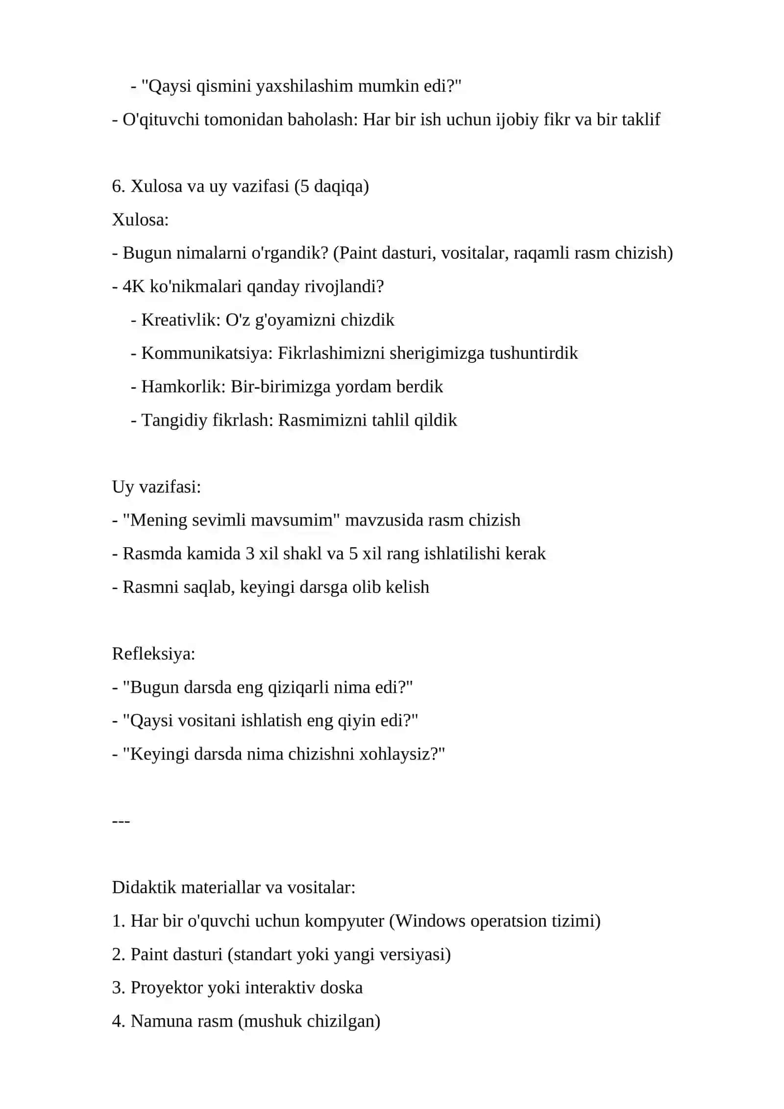Paint dasturi orqali rasm chizish: Meni sevimli hayvonim 4