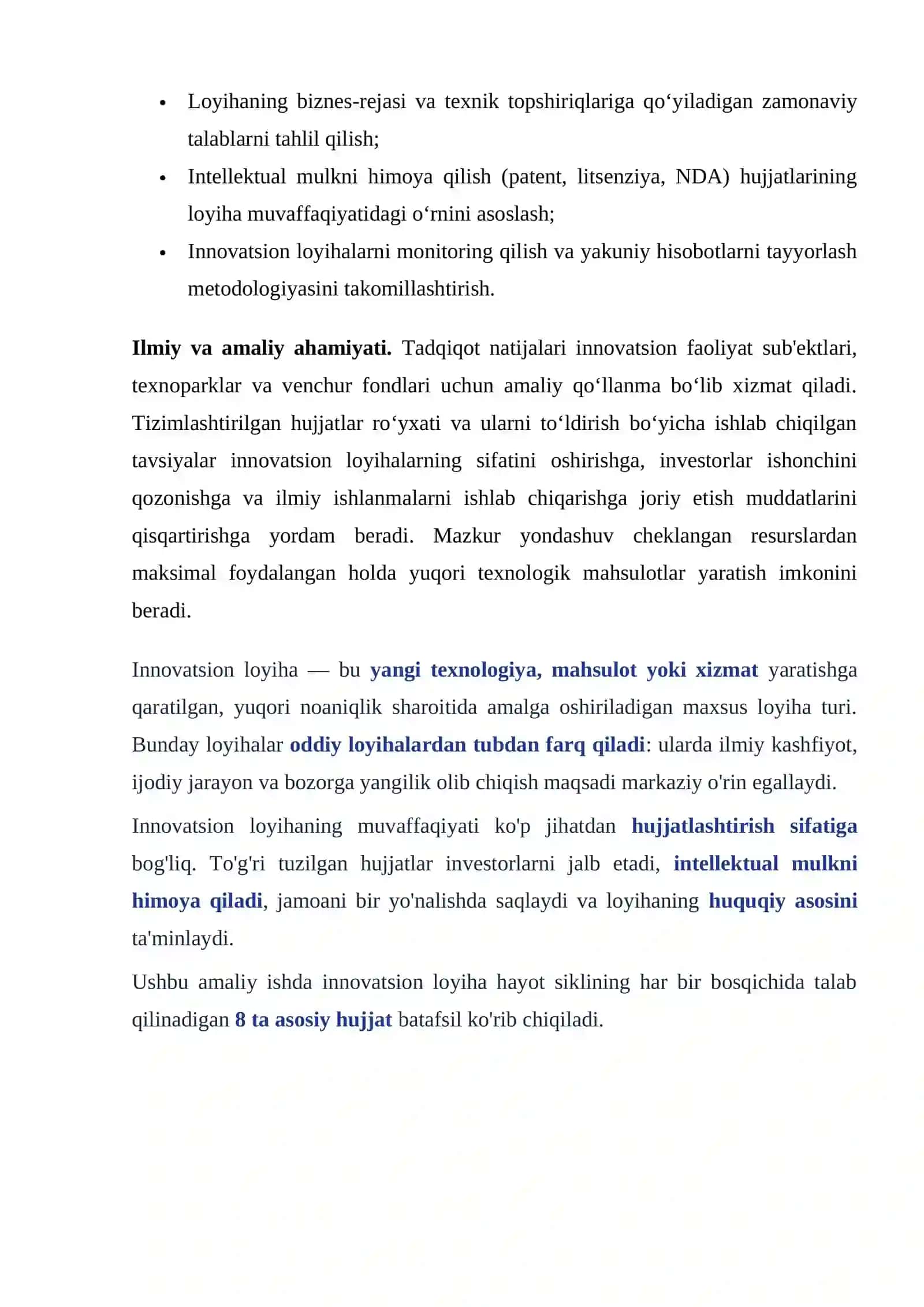 Innovatsion loyihalarga tegishli hujjatlar 4