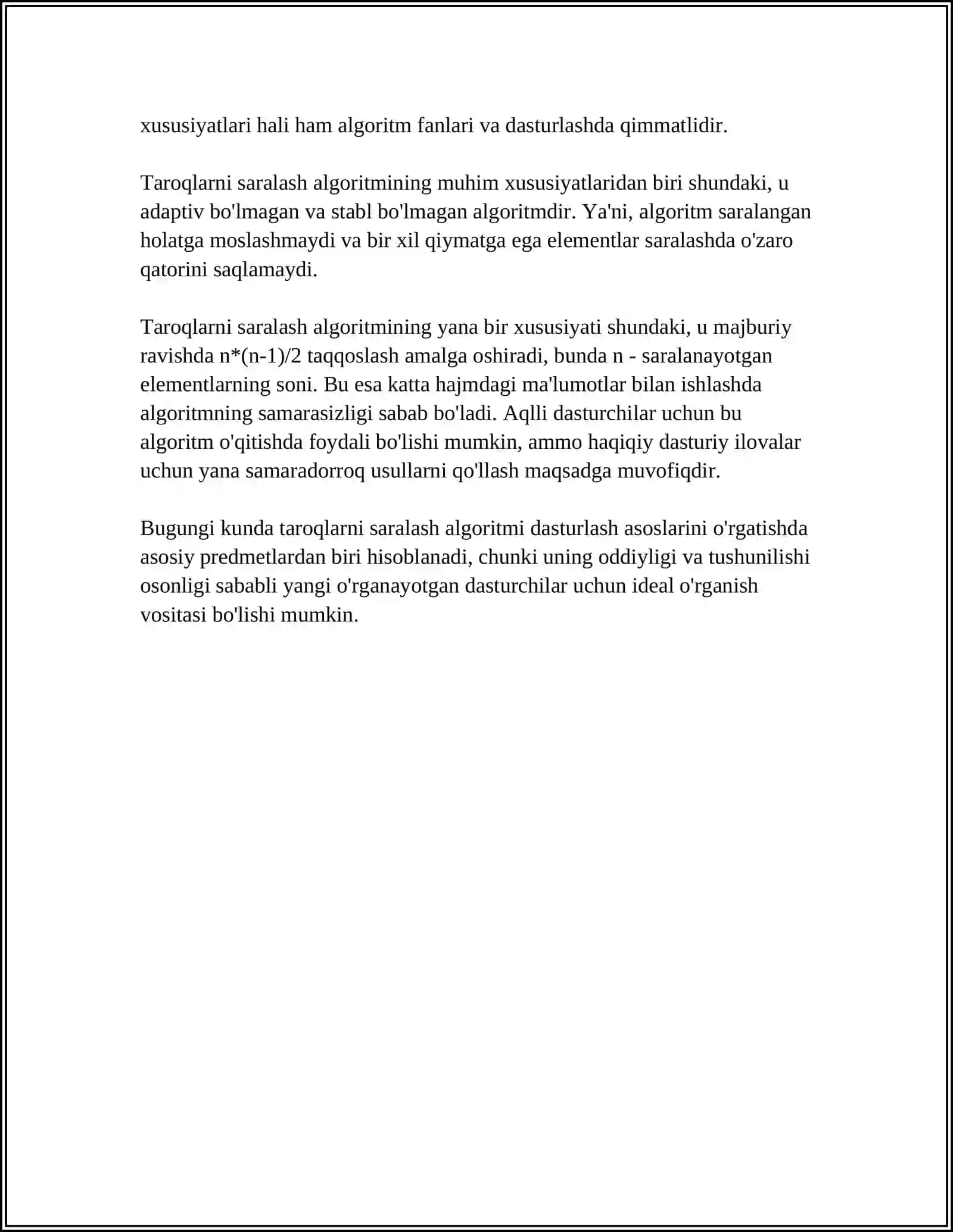 TAROQSIMON SARALASH(COMB SORT) 4