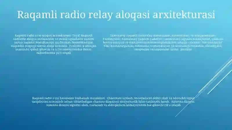 Zamonaviy Raqamli Radiorele Stansiyalarning Vazifasi Tarkibi 4