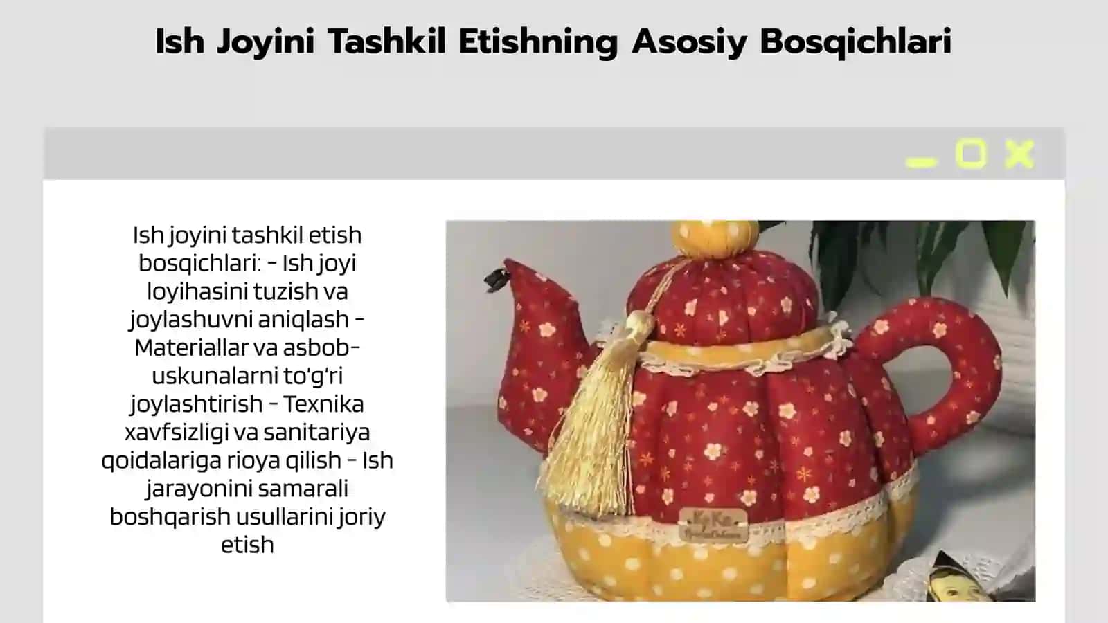 Tikuvchilik Ustaxonalarida Ish Joyini Tashkil Etish 4